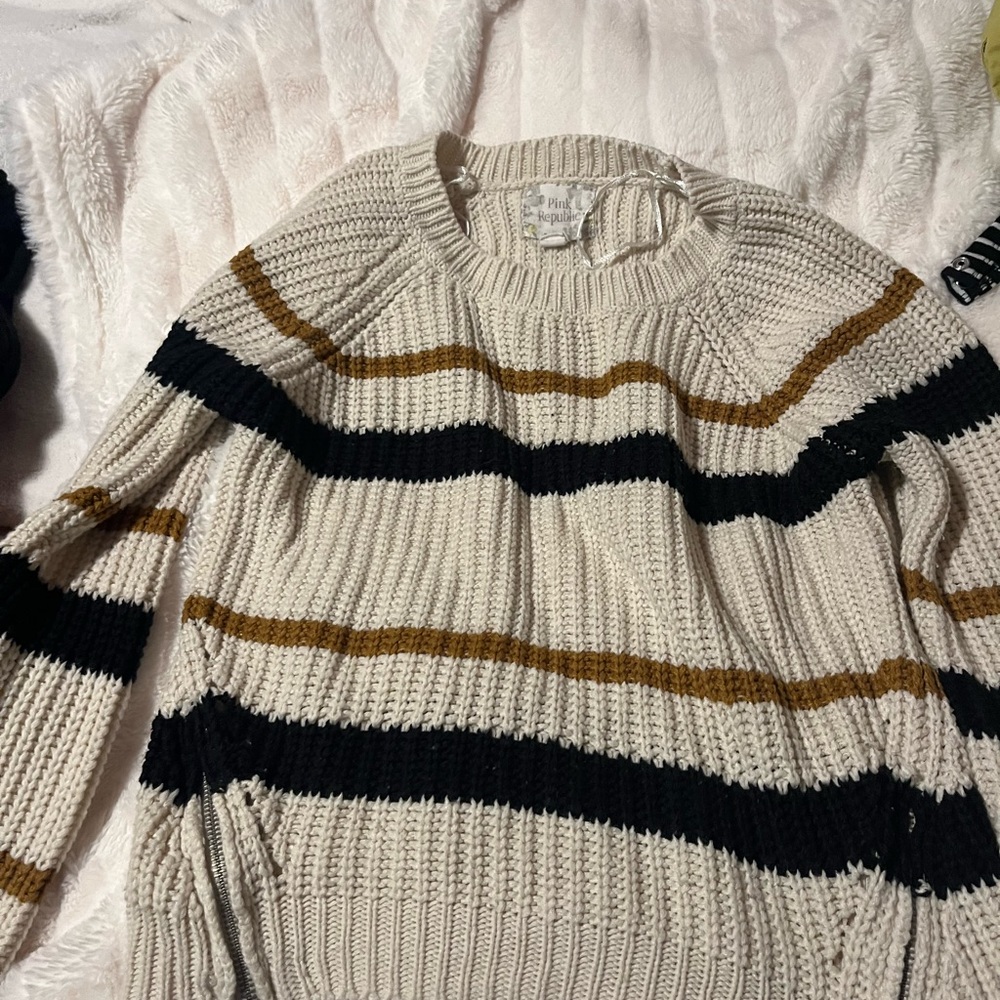Striped Cream Sweater